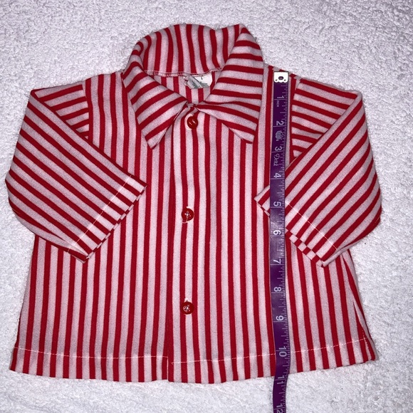 Vintage Isaacson Carrico IC red striped pajama set 12/18m - Picture 3 of 9